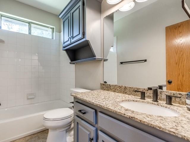 3805 Highridge, Edmond, OK 73003 - bathroom featuring vanity, tub / shower combination, and tile patterned flooring