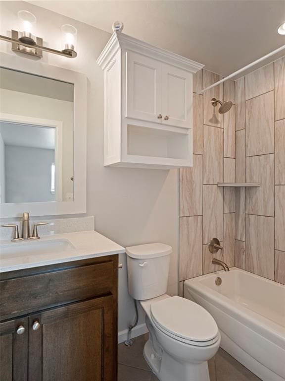 19608 Dalemead Way, Edmond, OK 73012 - bathroom featuring vanity, washtub / shower combination, and tile patterned flooring