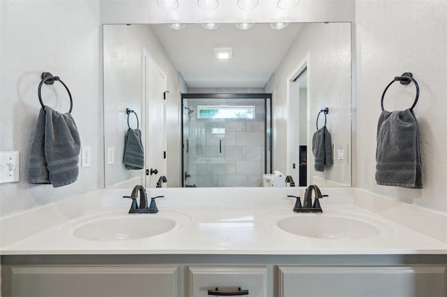 2917 Stafford Rd, Edmond, OK 73012 - full bath featuring a shower stall and double vanity