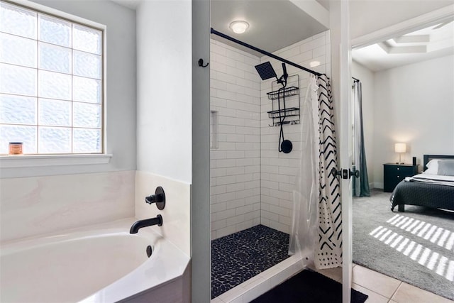 8300 NW 71st St, Oklahoma City, OK 73132 - bathroom featuring plenty of natural light, a stall shower, a bath, and ensuite bath