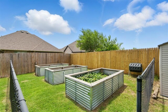 2716 Busheywood Dr, Yukon, OK 73099 - fenced backyard with a vegetable garden