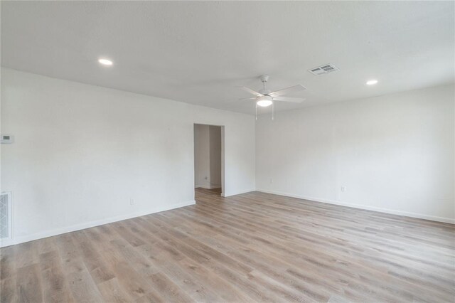 312 SE 45th St, Oklahoma City, OK 73129 - spare room with light wood finished floors, recessed lighting, and ceiling fan