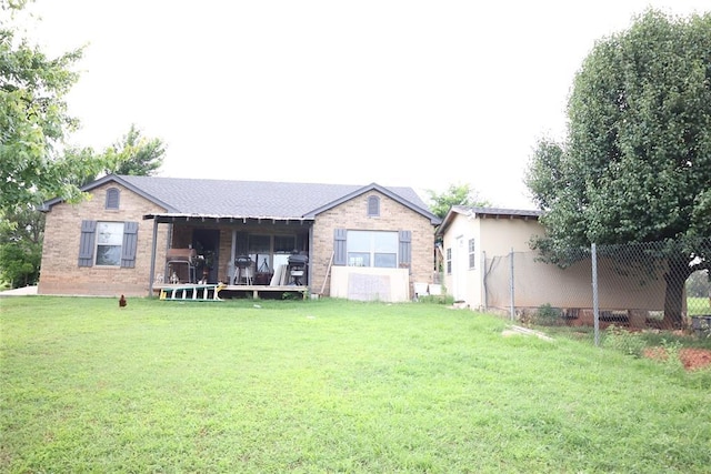12693 258th St, Blanchard, OK 73010 - rear view of house with brick siding