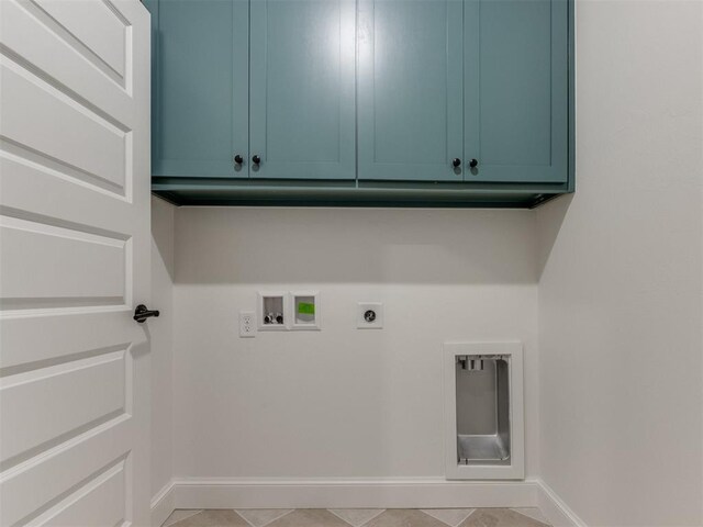 9320 NW 84th St, Yukon, OK 73099 - washroom with hookup for an electric dryer, cabinet space, and washer hookup