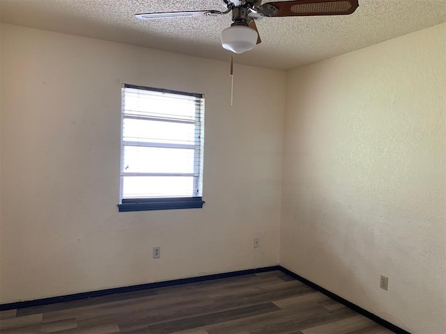 516 Ridgecrest Rd, Edmond, OK 73013 - unfurnished room with ceiling fan, a textured ceiling, and wood finished floors