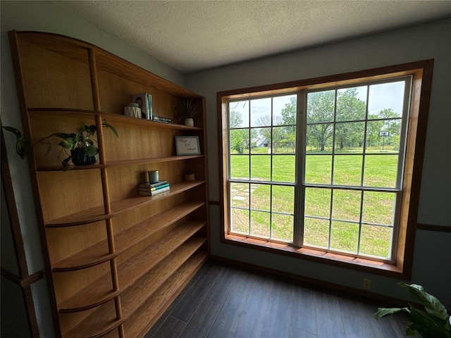 36166 Ew 1120th Rd, Seminole, OK 74868 - office with a textured ceiling and dark wood-style flooring