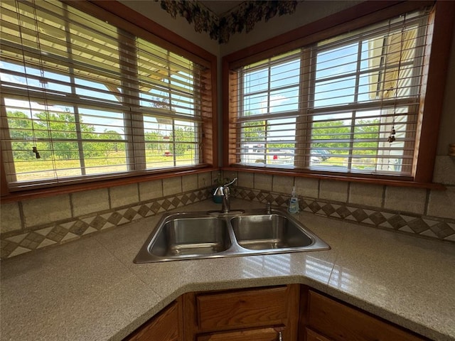 36166 Ew 1120th Rd, Seminole, OK 74868 - kitchen with tasteful backsplash and light countertops