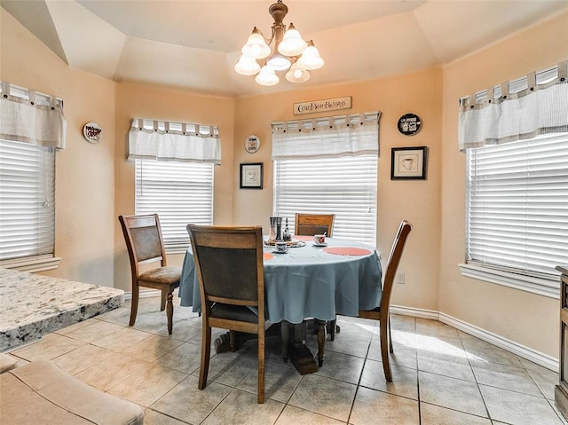 1201 W Churchill Way, Mustang, OK 73064 - dining room with a chandelier and light tile patterned floors