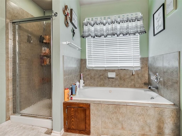 1201 W Churchill Way, Mustang, OK 73064 - full bathroom with a bath and a stall shower