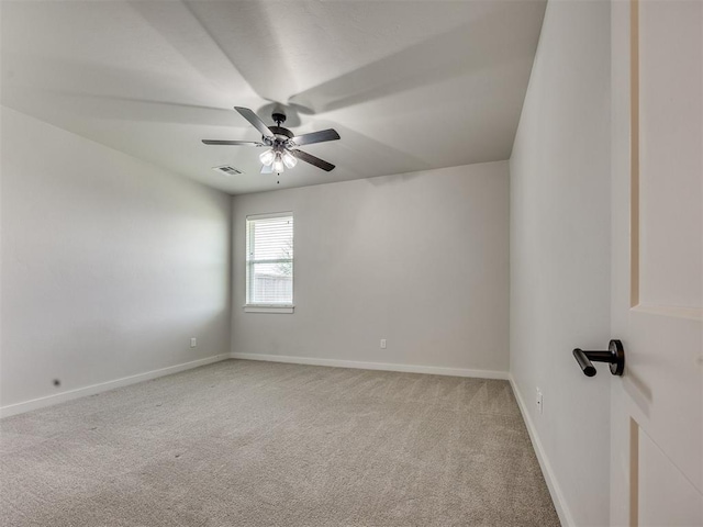 16405 Brookefield Dr, Edmond, OK 73013 - spare room featuring ceiling fan and light carpet