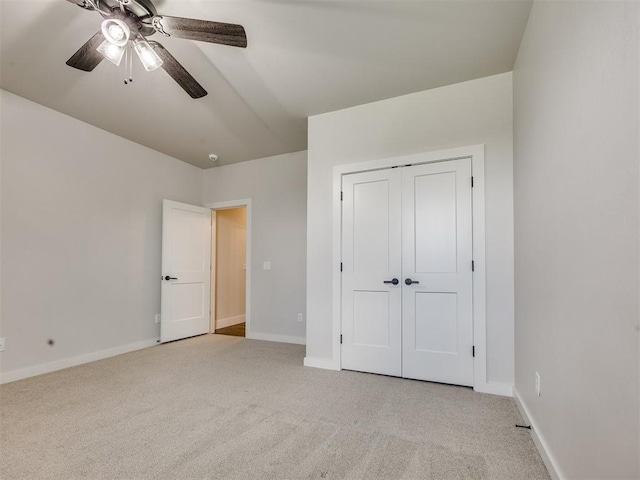 16405 Brookefield Dr, Edmond, OK 73013 - unfurnished bedroom with light carpet, ceiling fan, and a closet