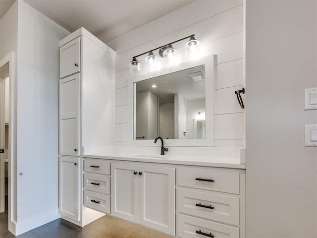 16405 Brookefield Dr, Edmond, OK 73013 - bathroom with tile patterned floors and vanity