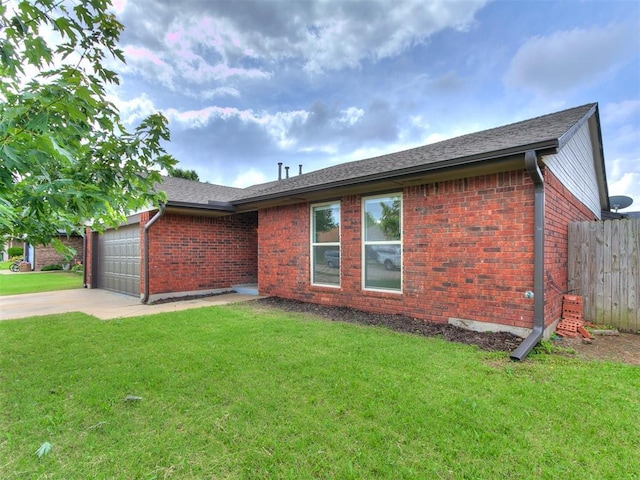 1408 Chimney Hill Rd, Yukon, OK 73099 - ranch-style house with a garage, brick siding, concrete driveway, and a shingled roof