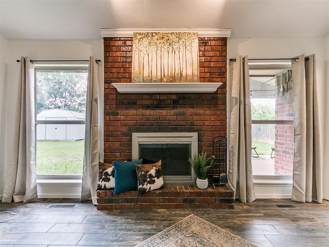 1408 Chimney Hill Rd, Yukon, OK 73099 - living area with a fireplace and wood finished floors