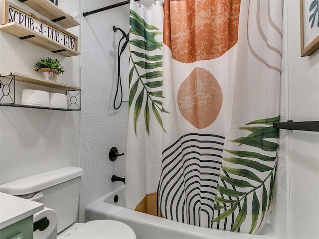 1408 Chimney Hill Rd, Yukon, OK 73099 - bathroom with shower / tub combo with curtain and vanity