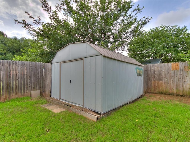 1408 Chimney Hill Rd, Yukon, OK 73099 - view of shed with a fenced backyard