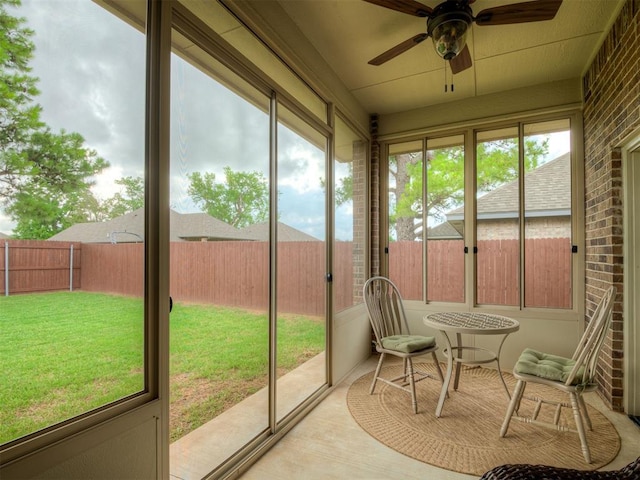 2204 Cale Cv, Yukon, OK 73099 - sunroom with ceiling fan