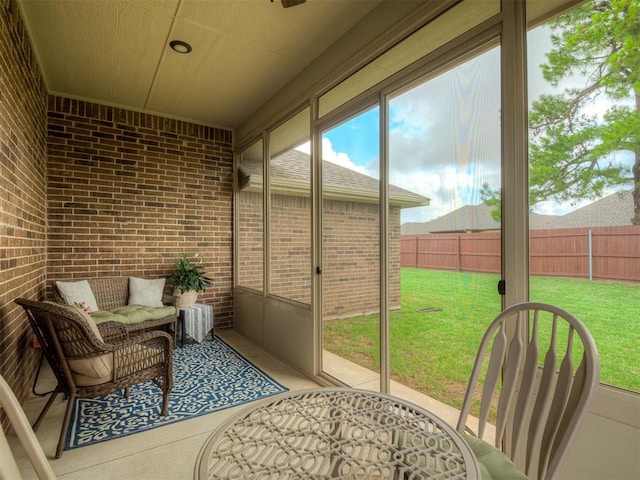 2204 Cale Cv, Yukon, OK 73099 - sunroom with a ceiling fan