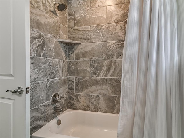 12917 Treemont Ln, Oklahoma City, OK 73142 - bathroom with shower / bathtub combination with curtain