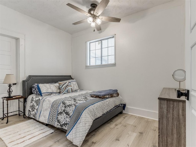 1317 N Wisconsin Ave, Oklahoma City, OK 73117 - bedroom featuring light wood finished floors, ceiling fan, and a textured ceiling