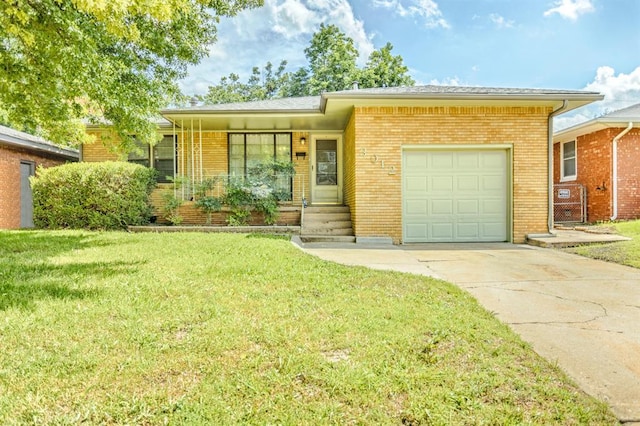 3012 NW 67th St, Oklahoma City, OK 73116 - single story home featuring brick siding, concrete driveway, a garage, and a front yard