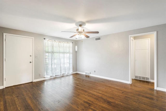 3012 NW 67th St, Oklahoma City, OK 73116 - spare room featuring ceiling fan and wood finished floors