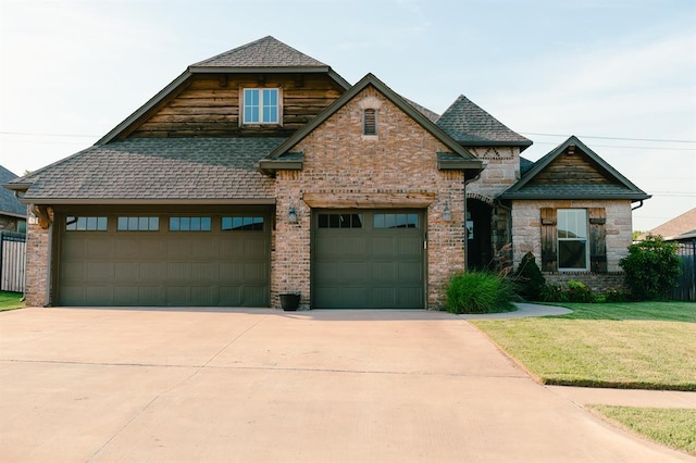 12113 SW 45th Ter, Mustang, OK 73064 - view of front of home featuring driveway, a garage, a front lawn, and roof with shingles