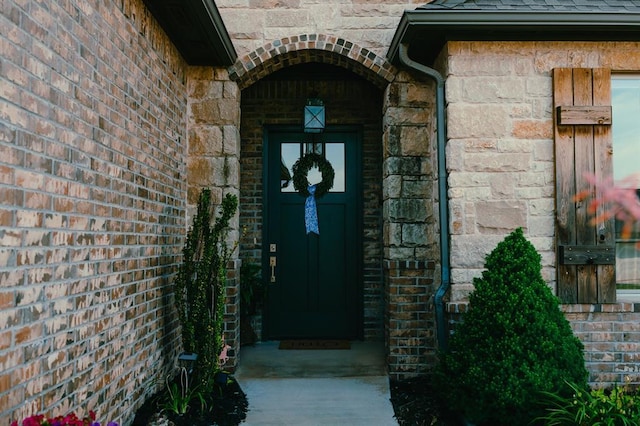 12113 SW 45th Ter, Mustang, OK 73064 - property entrance featuring brick siding and stone siding