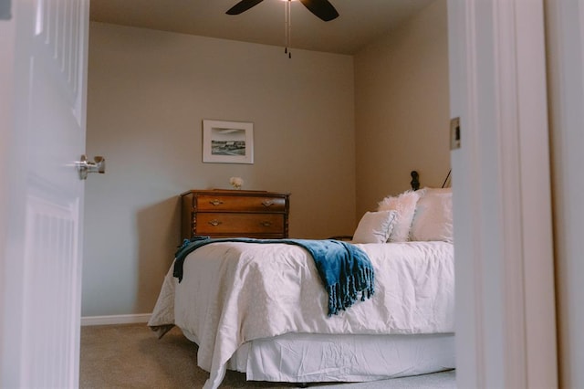12113 SW 45th Ter, Mustang, OK 73064 - bedroom featuring carpet floors and a ceiling fan