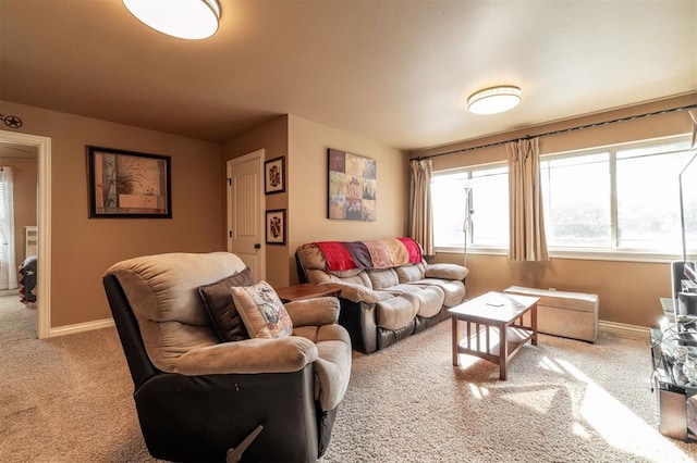 4417 Man O War Dr, Edmond, OK 73025 - carpeted living room with baseboards