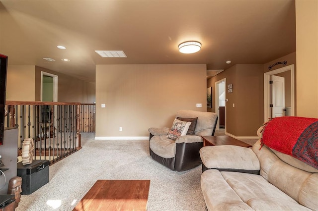 4417 Man O War Dr, Edmond, OK 73025 - living area with recessed lighting and carpet floors