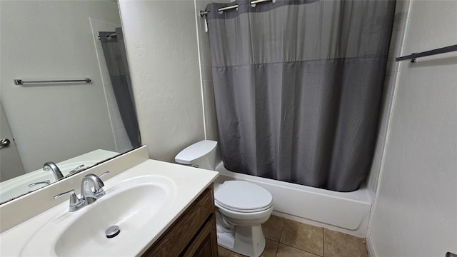 3441 NW 176th St, Edmond, OK 73012 - bathroom with shower / tub combo, vanity, and tile patterned flooring
