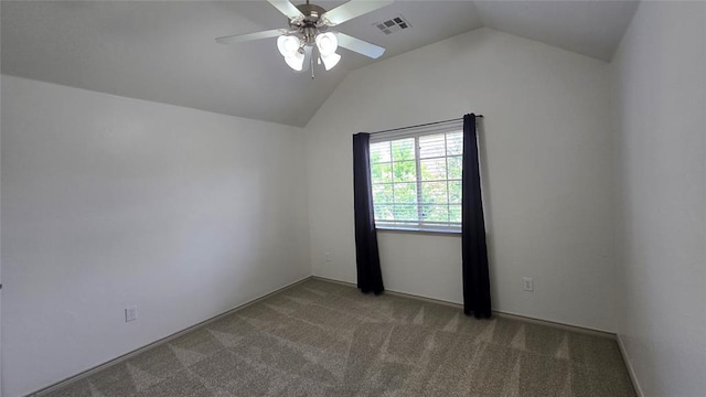 3441 NW 176th St, Edmond, OK 73012 - unfurnished room featuring ceiling fan, carpet flooring, and vaulted ceiling