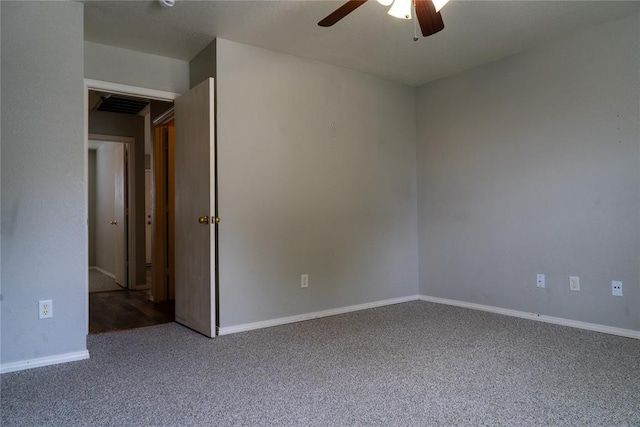 1001 Hyacinth Hollow Dr, Yukon, OK 73099 - carpeted spare room featuring ceiling fan and baseboards