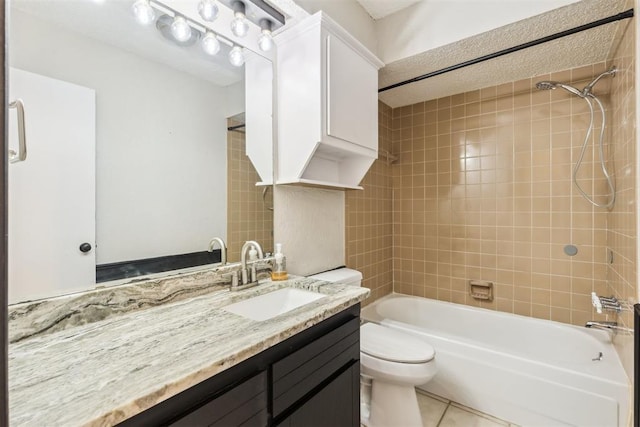 2309 Morning Glory Dr, Oklahoma City, OK 73159 - full bathroom featuring vanity, washtub / shower combination, and tile patterned flooring