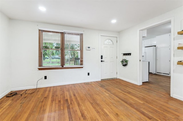 300 S Davidson Rd, Midwest City, OK 73130 - foyer featuring hardwood / wood-style floors and recessed lighting