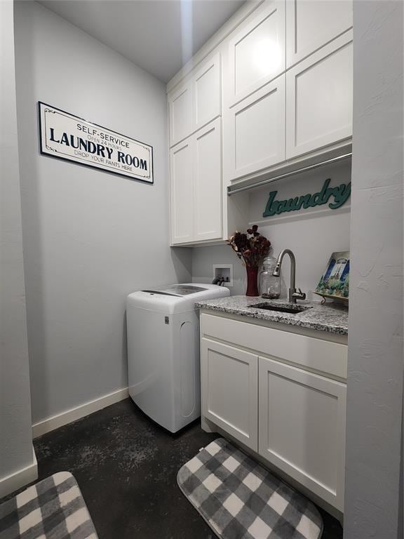 26784 Stirrup Ct, Blanchard, OK 73010 - laundry area with cabinet space and washer / clothes dryer