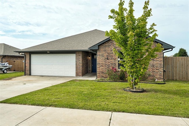 11116 SW 37th St, Mustang, OK 73064 - view of front of property with a garage, driveway, brick siding, and a shingled roof