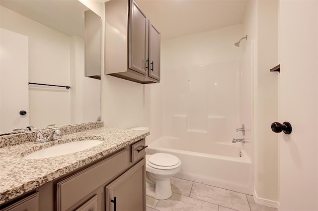 11116 SW 37th St, Mustang, OK 73064 - full bath featuring vanity, tile patterned floors, and shower / washtub combination