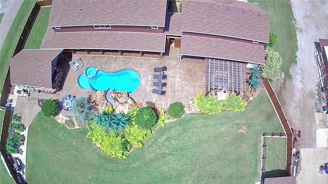 17701 S Rock Creek Rd, Shawnee, OK 74801 - aerial view of property and surrounding area featuring a pool area