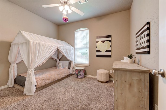 2473 Vellano Ln, Edmond, OK 73034 - bedroom featuring carpet floors and a ceiling fan