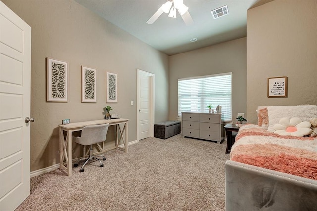 2473 Vellano Ln, Edmond, OK 73034 - bedroom with carpet floors and a ceiling fan