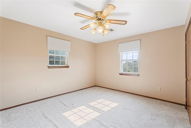 1317 Sue Ln, Choctaw, OK 73020 - carpeted spare room featuring plenty of natural light and ceiling fan