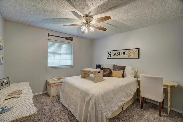 1013 Mary Lee Ln, Edmond, OK 73034 - bedroom with carpet flooring, a ceiling fan, and a textured ceiling