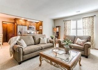 801 Belle Air Ave, Edmond, OK 73013 - living room with light carpet