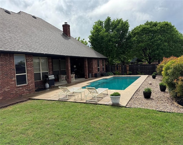 3705 Dalston Cir, Norman, OK 73072 - view of swimming pool featuring a patio, a fenced backyard, and area for grilling