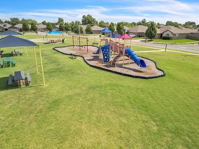 1108 Blackjack Creek Dr, Yukon, OK 73099 - community jungle gym with a lawn and a gazebo