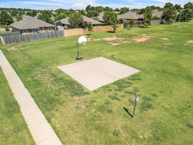 1108 Blackjack Creek Dr, Yukon, OK 73099 - view of yard with a residential view and basketball hoop