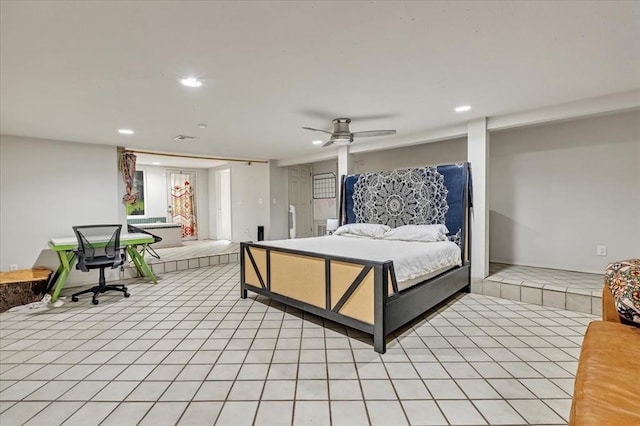 417 Garth Brooks Blvd, Yukon, OK 73099 - bedroom featuring recessed lighting and light tile patterned flooring