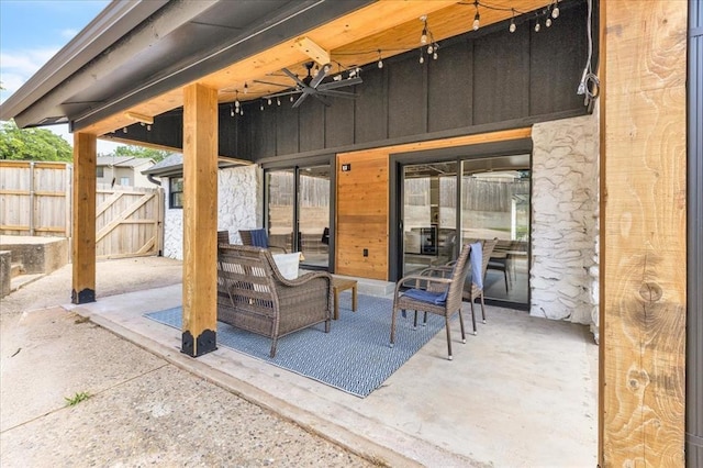 1205 Shalamar Rd, Edmond, OK 73013 - view of patio with a ceiling fan